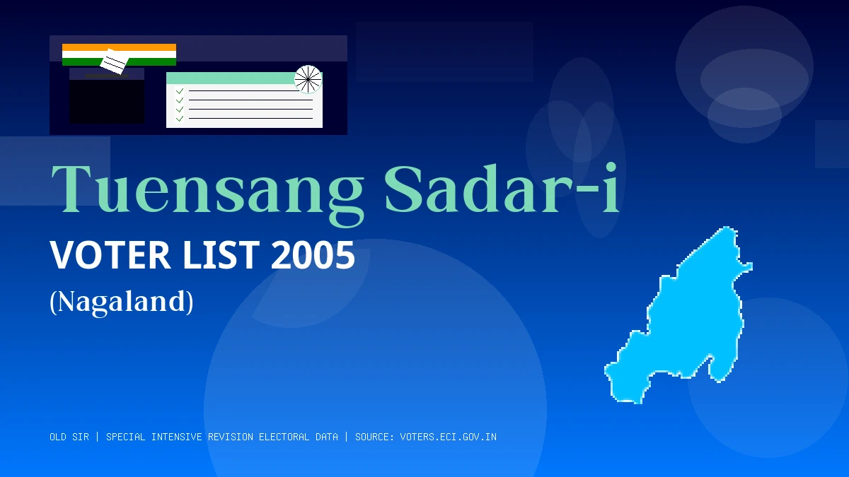 Tuensang Sadar-i Voter List 2005 PDF Download Nagaland
