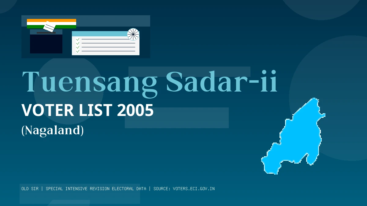 Tuensang Sadar-ii Voter List 2005 PDF Download Nagaland