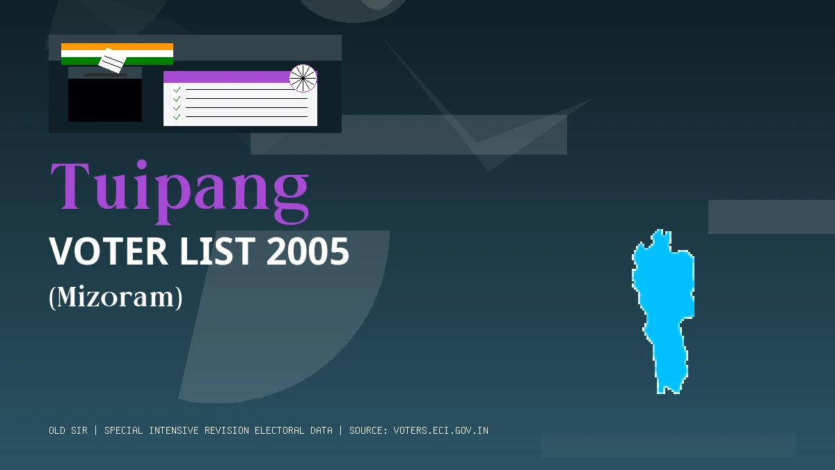 Tuipang Voter List 2005 PDF Download Mizoram