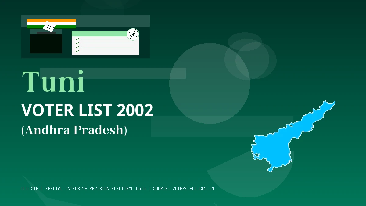 Tuni Voter List 2002 PDF Download Andhra Pradesh