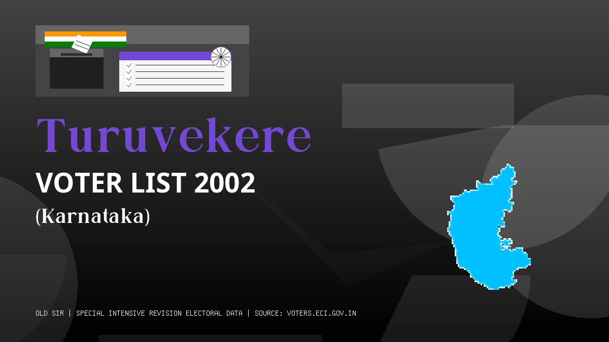 Turuvekere Voter List 2002 PDF Download Karnataka