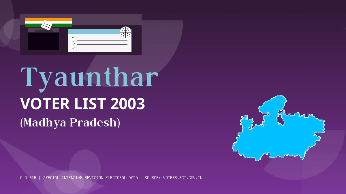 Tyaunthar Voter List 2003 PDF Download Madhya Pradesh