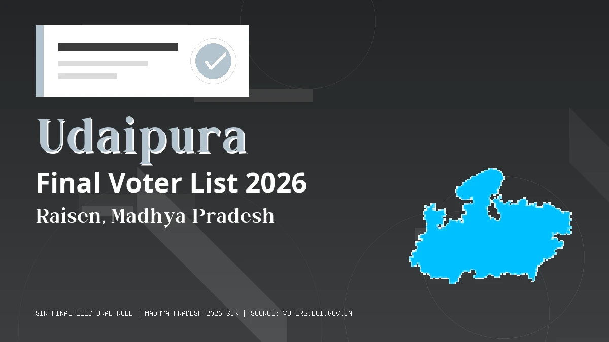 Udaipura Final Voter List 2026 Madhya Pradesh