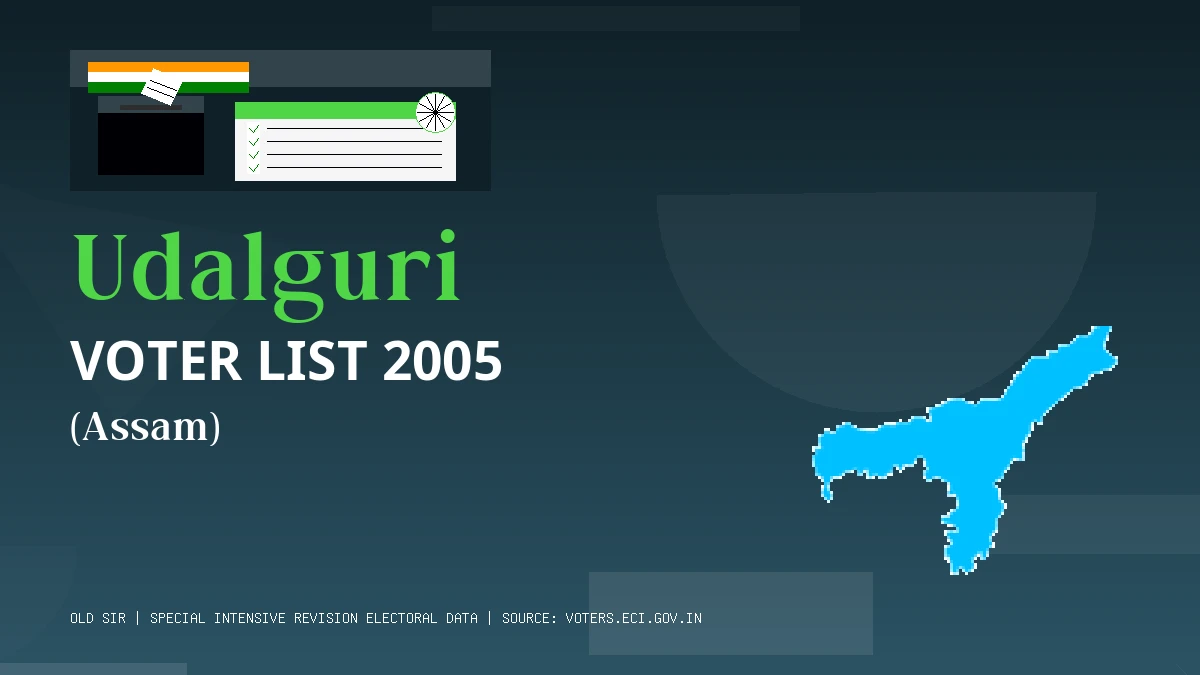 Udalguri Voter List 2005 PDF Download Assam