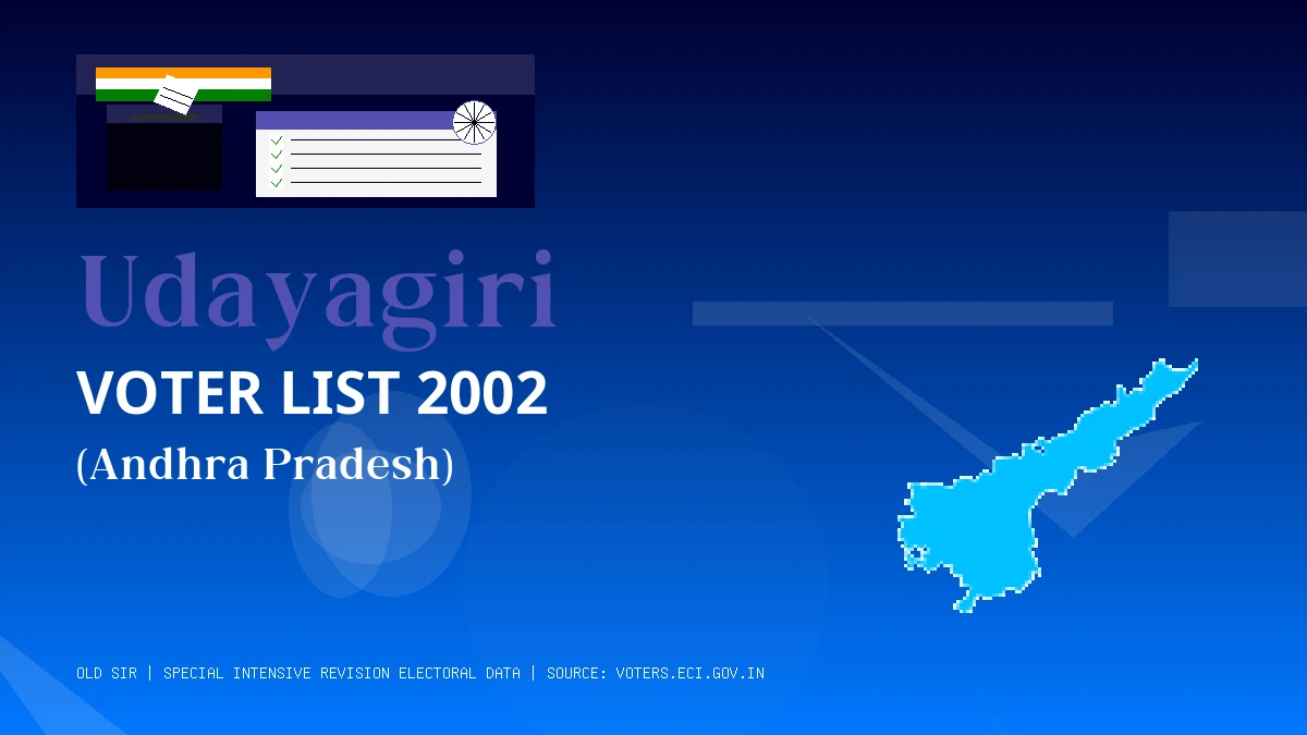 Udayagiri Voter List 2002 PDF Download Andhra Pradesh