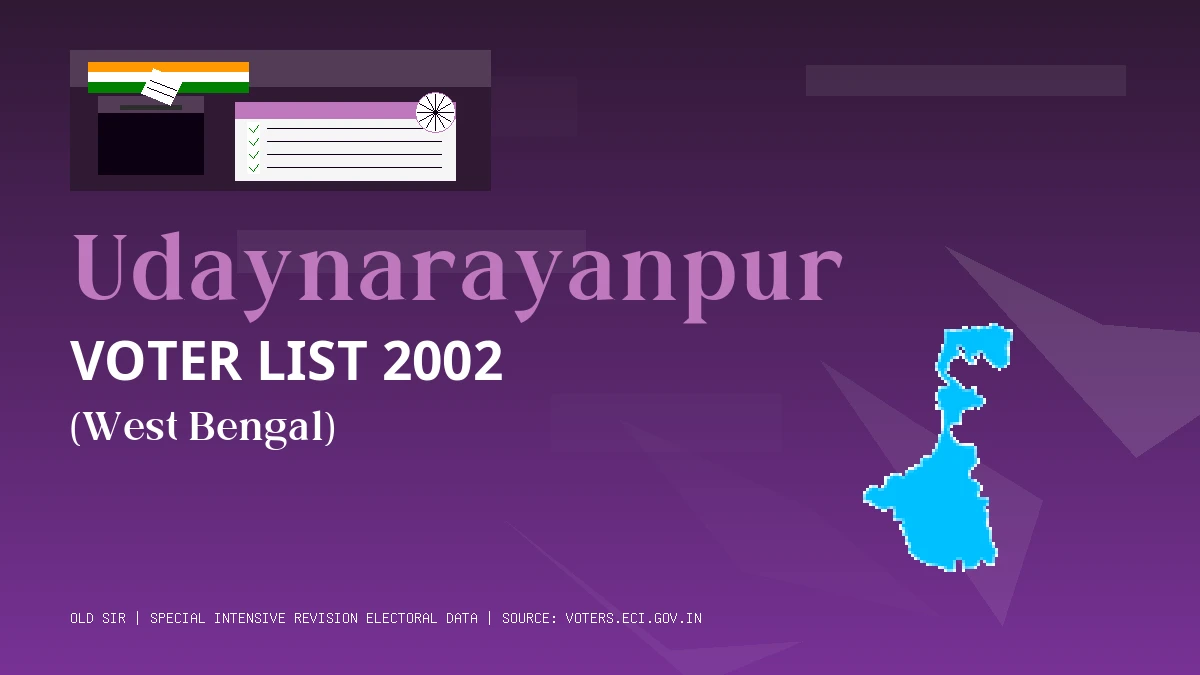 Udaynarayanpur Voter List 2002 PDF Download West Bengal