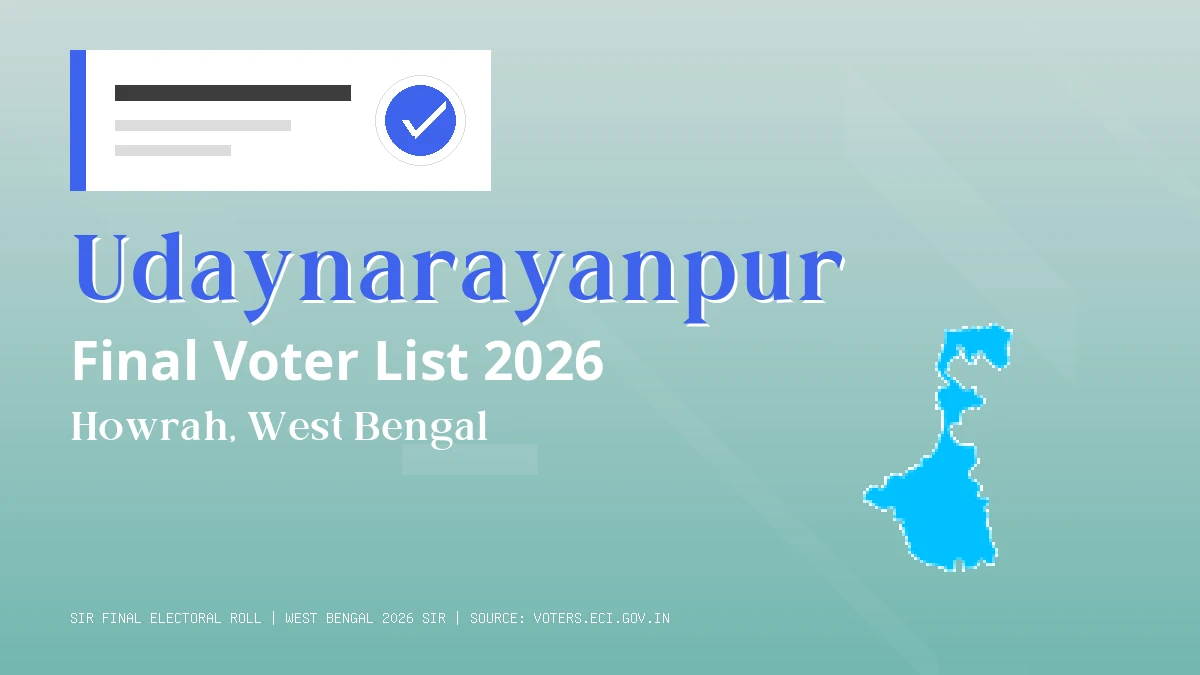 Udaynarayanpur Final Voter List 2026 West Bengal