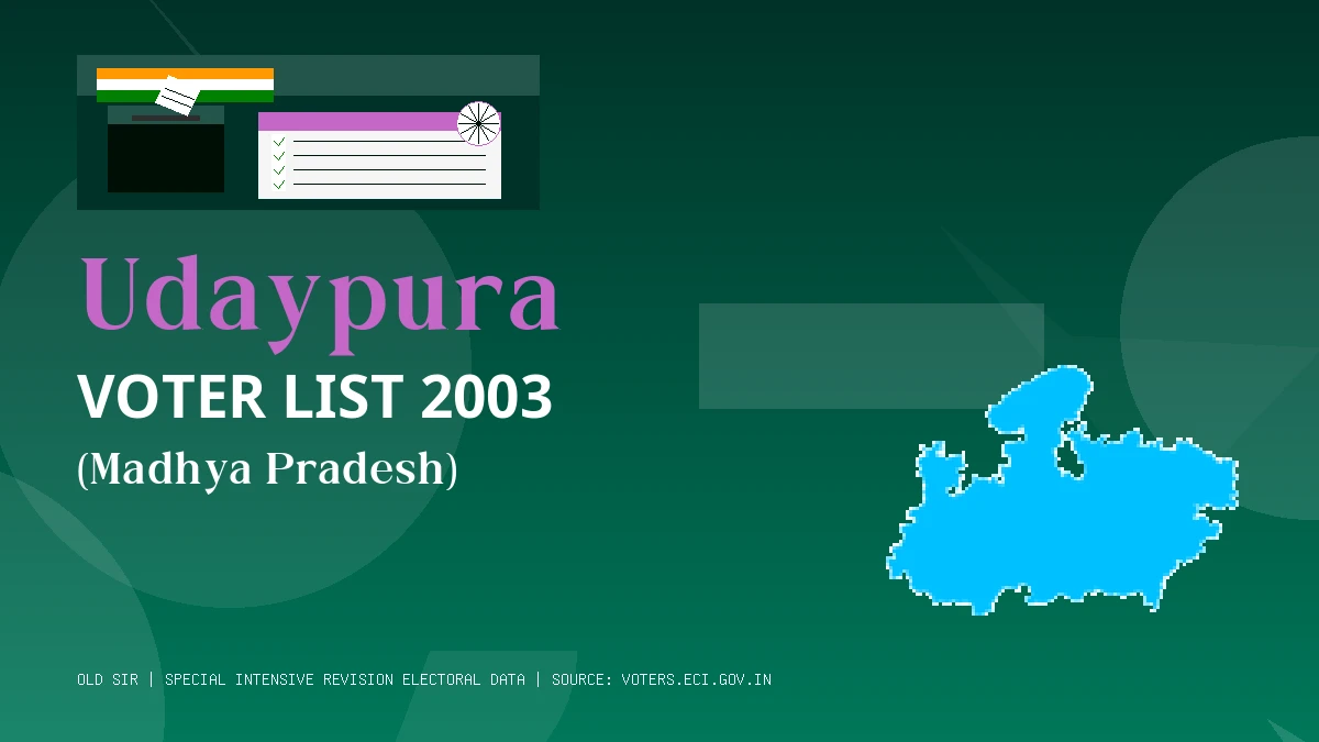 Udaypura Voter List 2003 PDF Download Madhya Pradesh