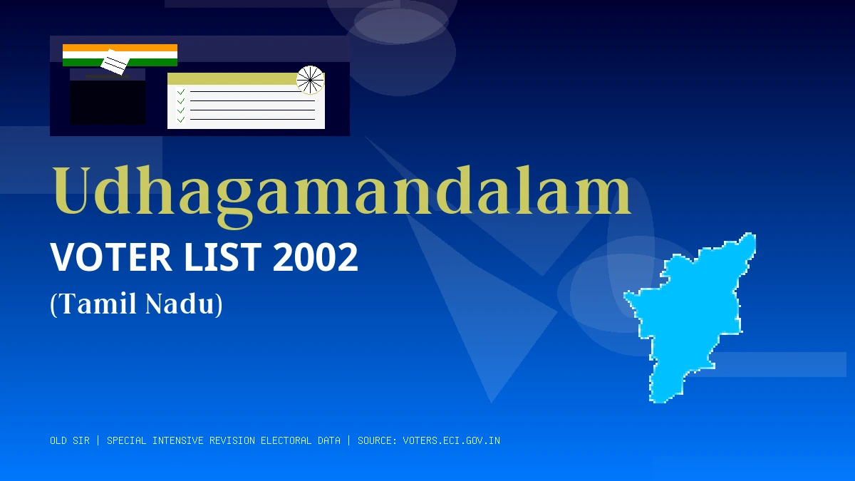 Udhagamandalam Voter List 2002 PDF Download Tamil Nadu