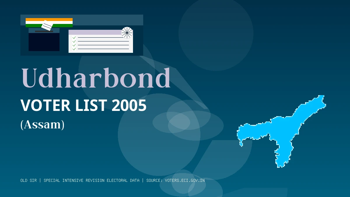 Udharbond Voter List 2005 PDF Download Assam