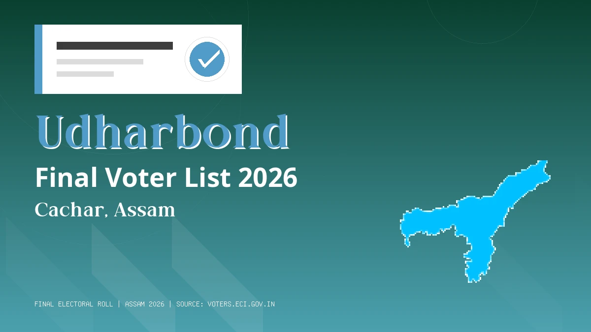 Udharbond Final Voter List 2026 Assam