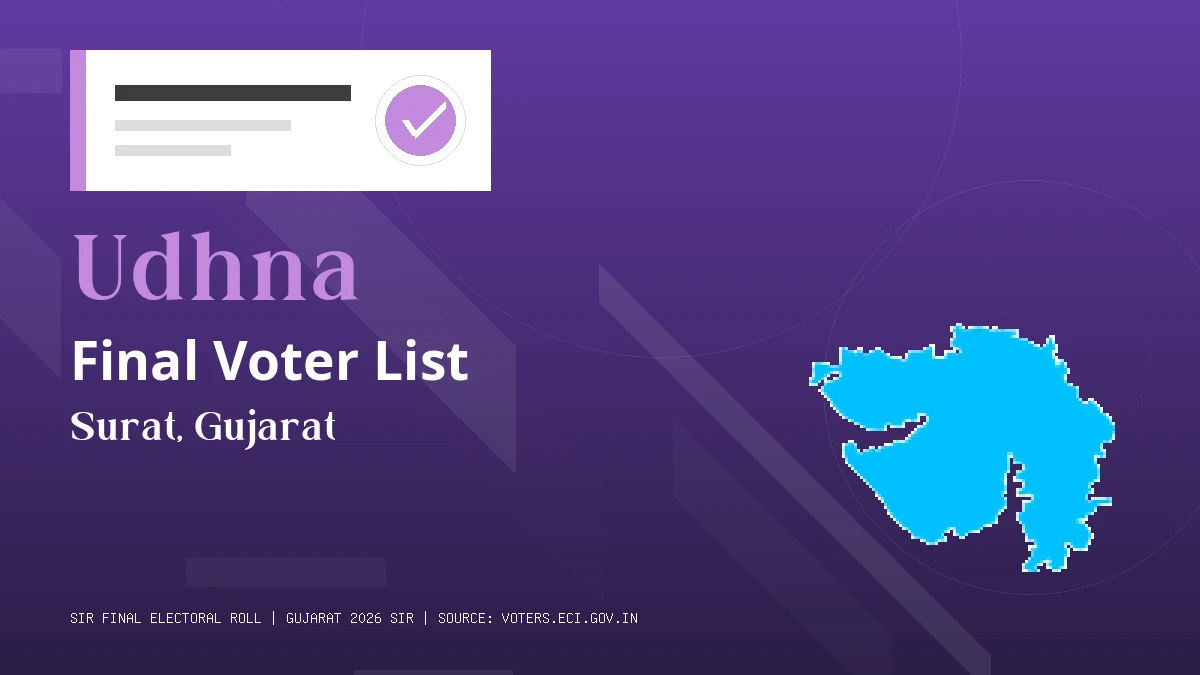 Udhna Final Voter List Gujarat