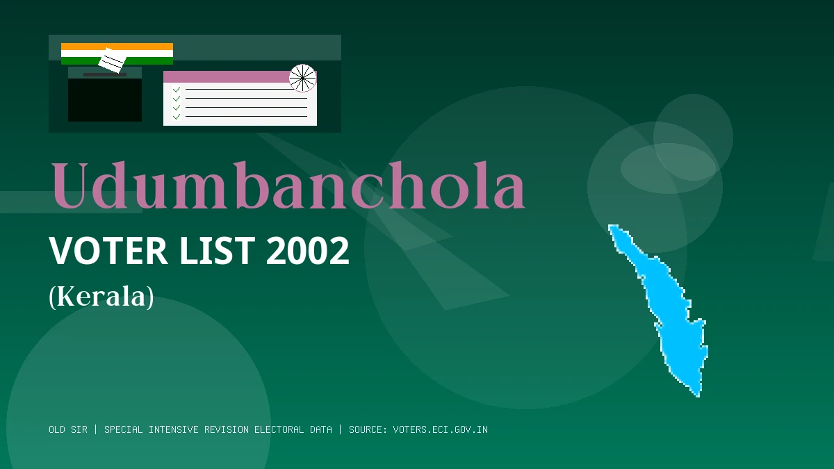 Udumbanchola Voter List 2002 PDF Download Kerala