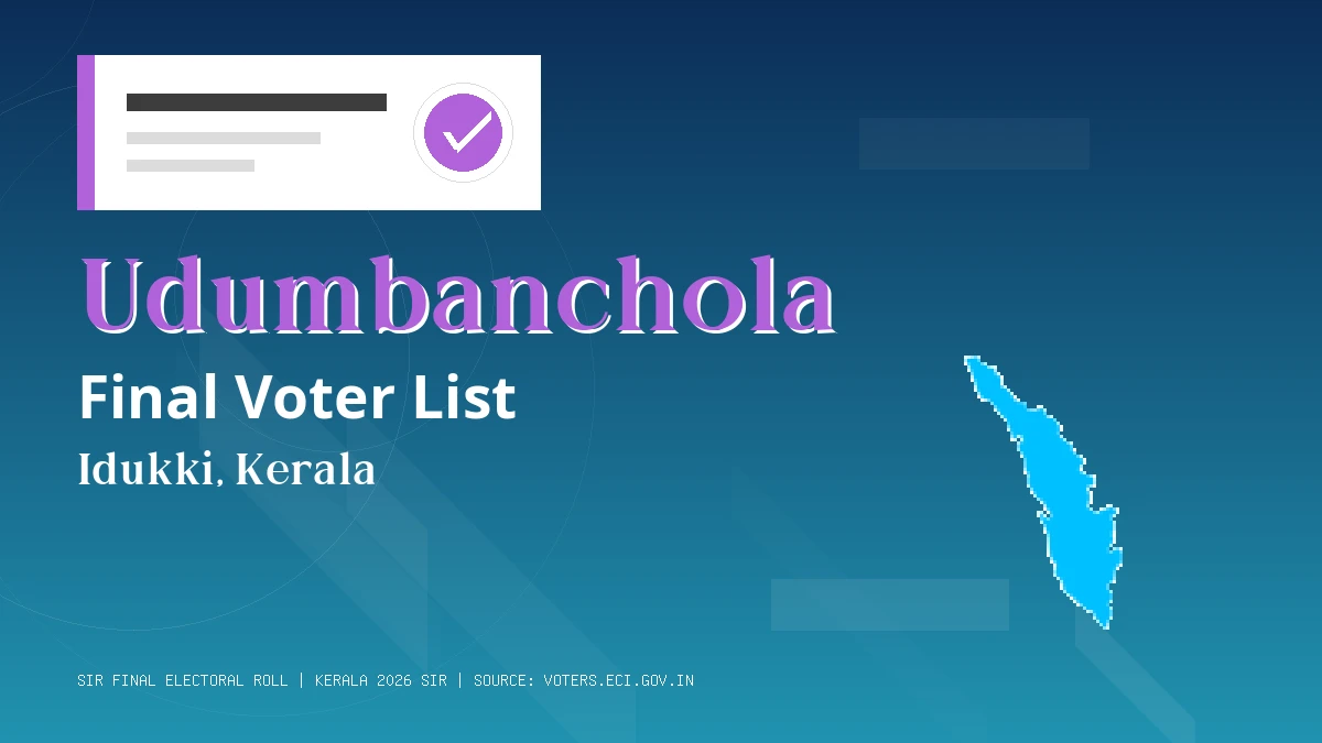 Udumbanchola Final Voter List Kerala