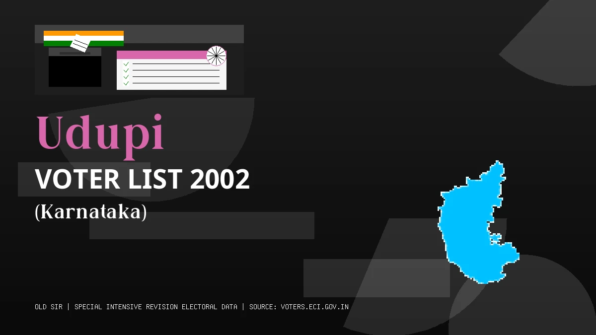 Udupi Voter List 2002 PDF Download Karnataka