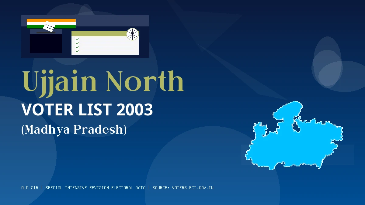 Ujjain North Voter List 2003 PDF Download Madhya Pradesh