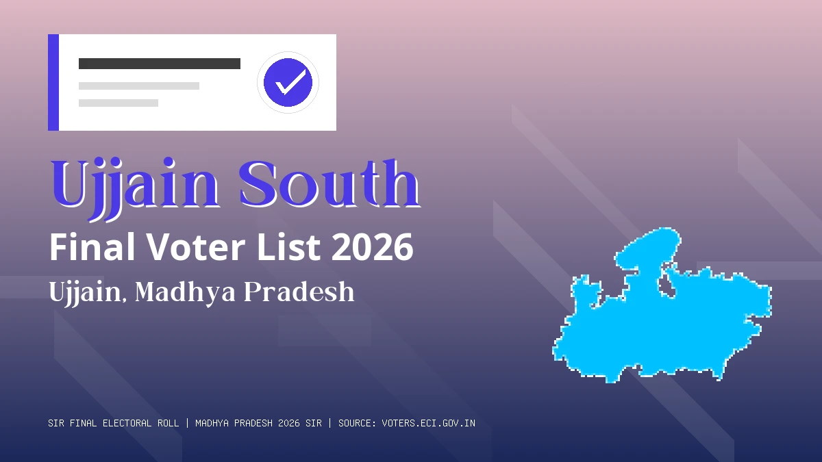 Ujjain South Final Voter List 2026 Madhya Pradesh