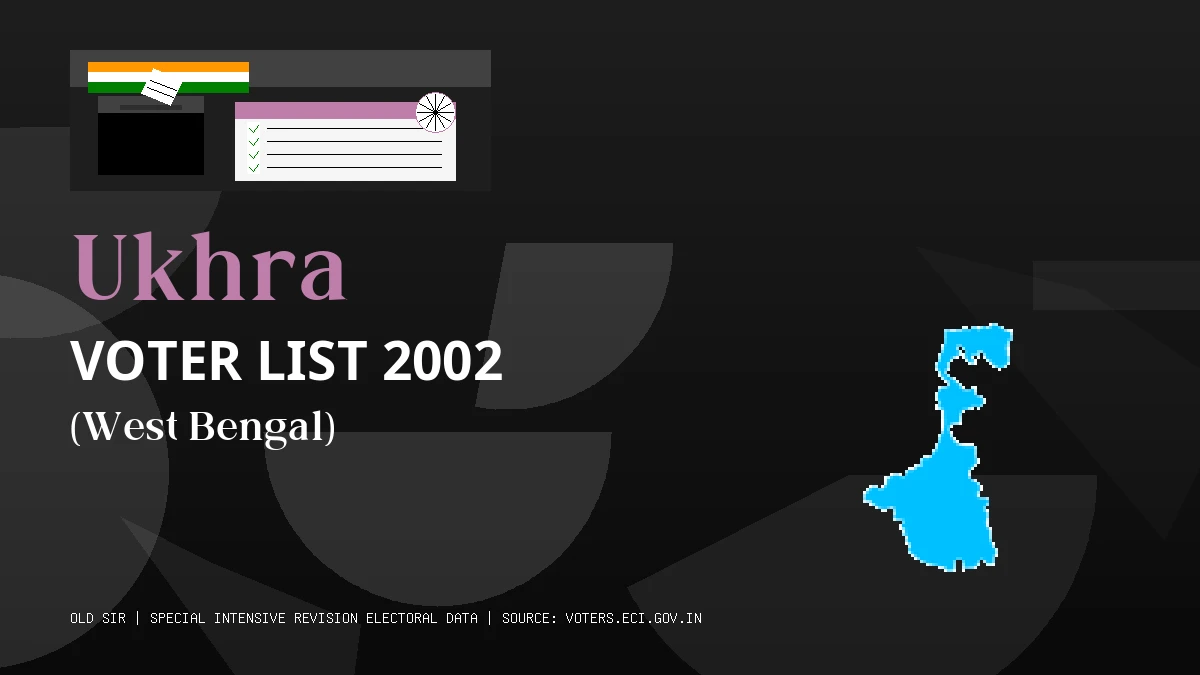 Ukhra Voter List 2002 PDF Download West Bengal