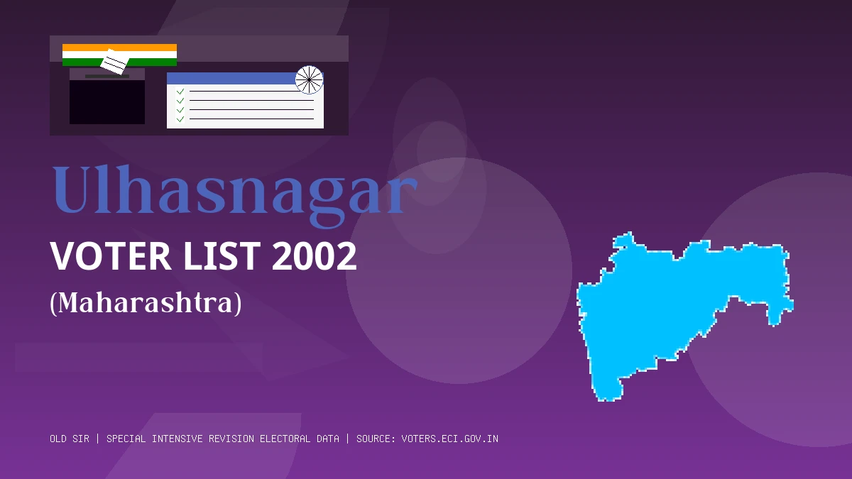 Ulhasnagar Voter List 2002 PDF Download Maharashtra