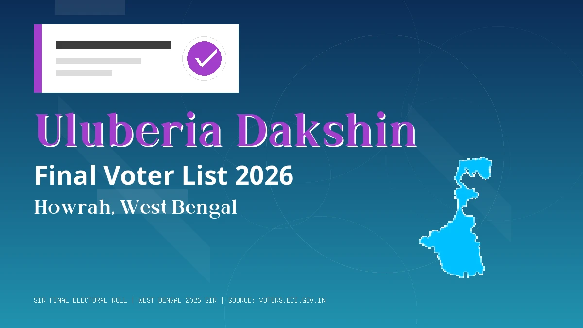 Uluberia Dakshin Final Voter List 2026 West Bengal