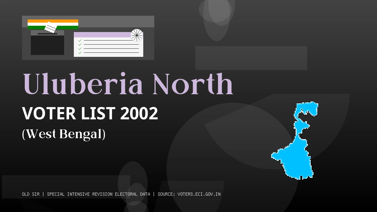 Uluberia North Voter List 2002 PDF Download West Bengal