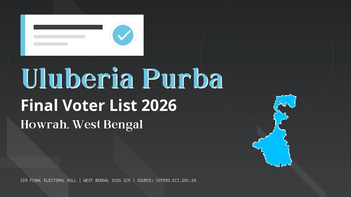 Uluberia Purba Final Voter List 2026 West Bengal
