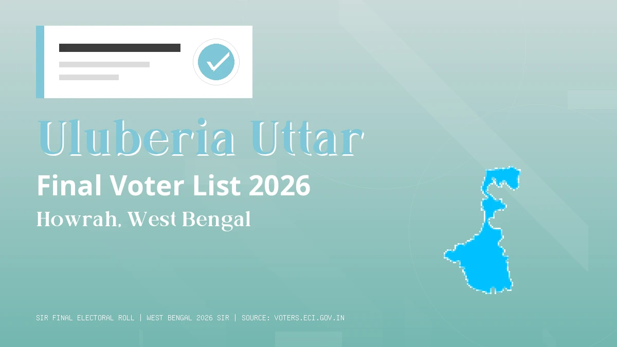 Uluberia Uttar Final Voter List 2026 West Bengal