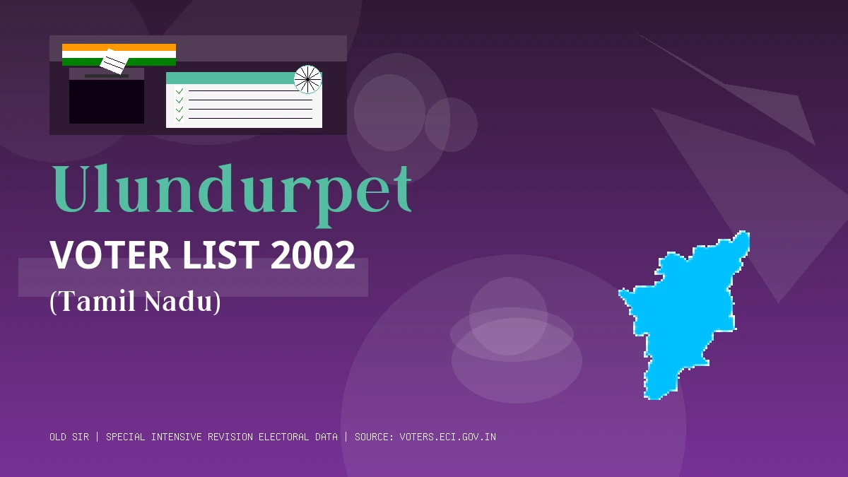 Ulundurpet Voter List 2002 PDF Download Tamil Nadu
