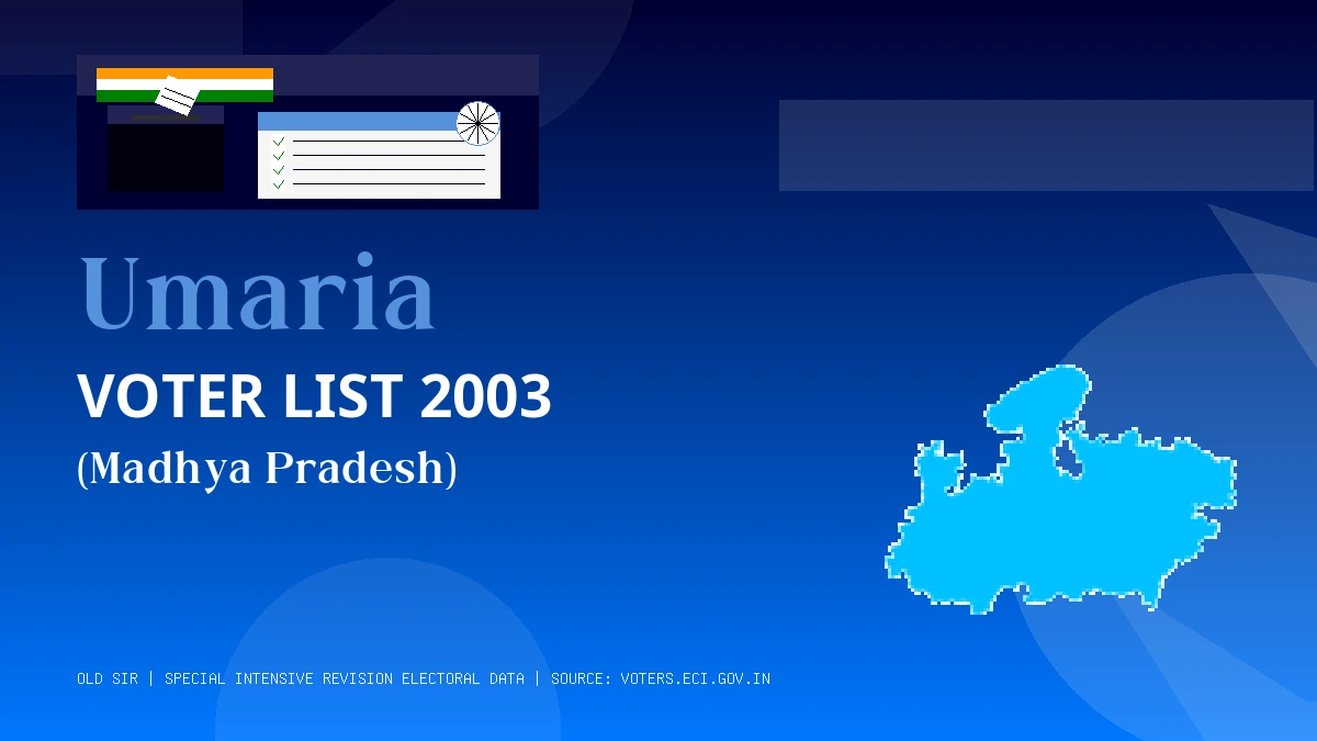 Umaria Voter List 2003 PDF Download Madhya Pradesh