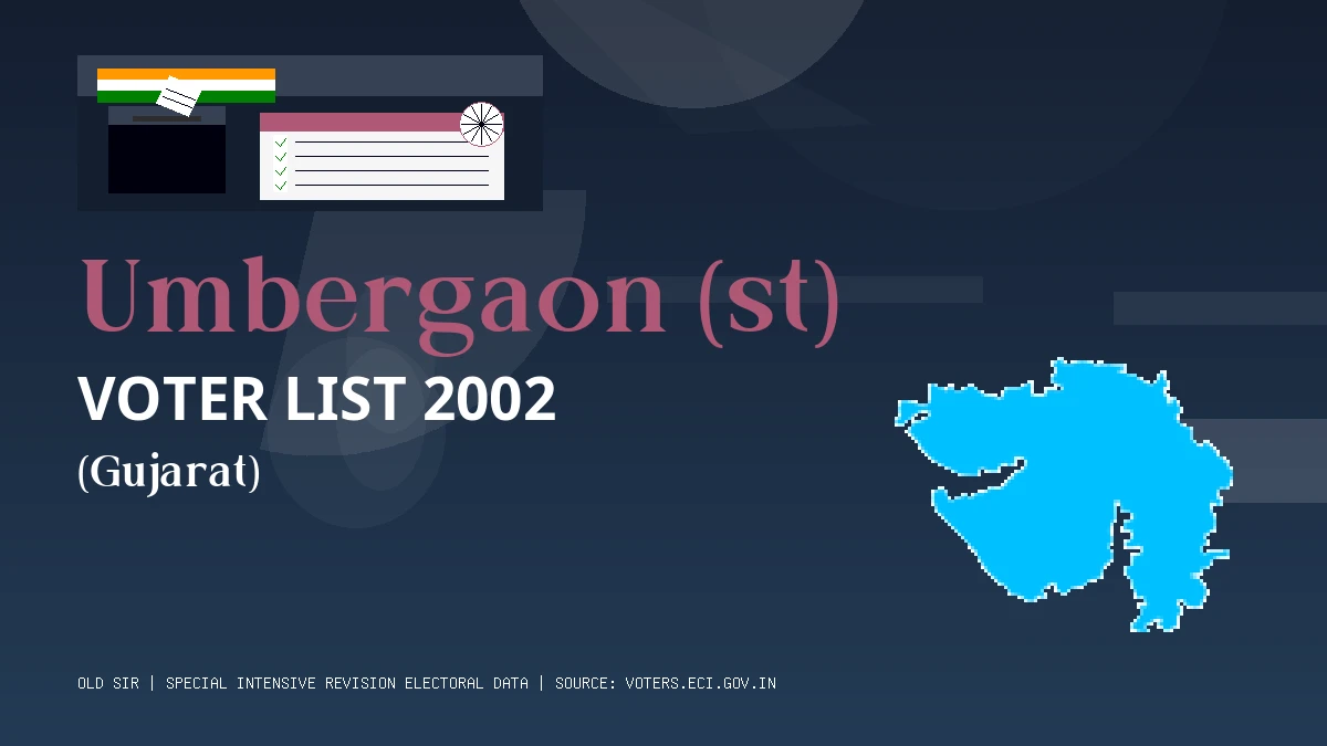 Umbergaon (st) Voter List 2002 PDF Download Gujarat