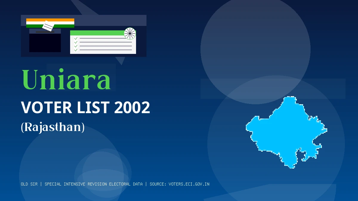 Uniara Voter List 2002 PDF Download Rajasthan