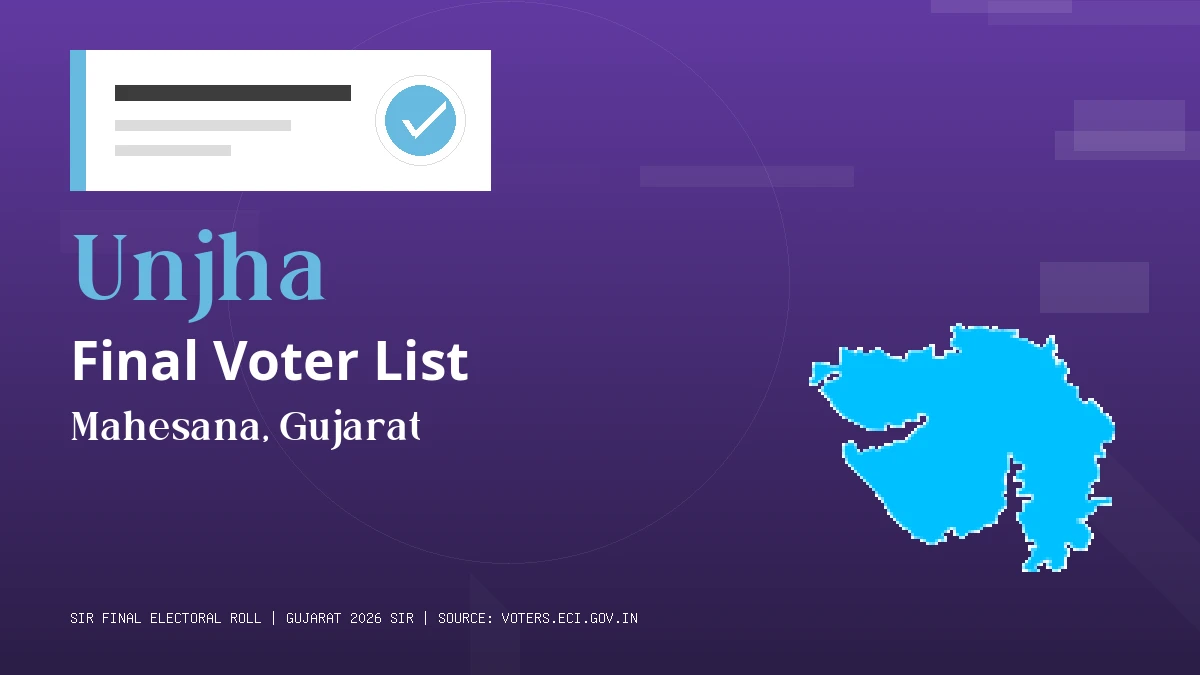 Unjha Final Voter List Gujarat