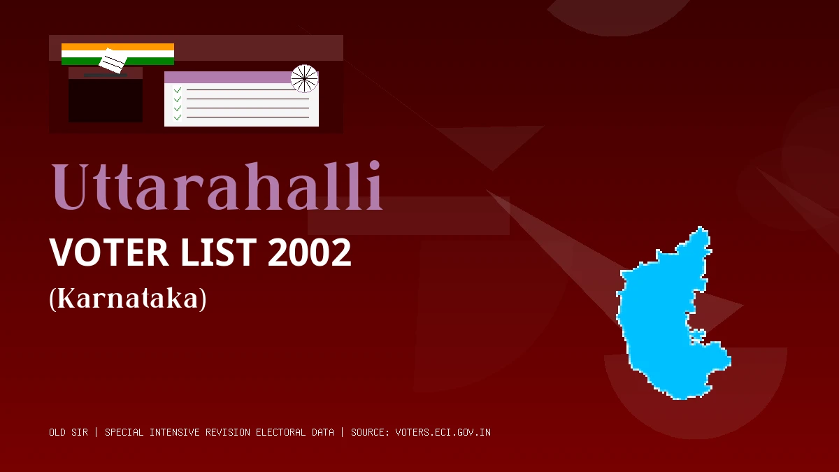 Uttarahalli Voter List 2002 PDF Download Karnataka