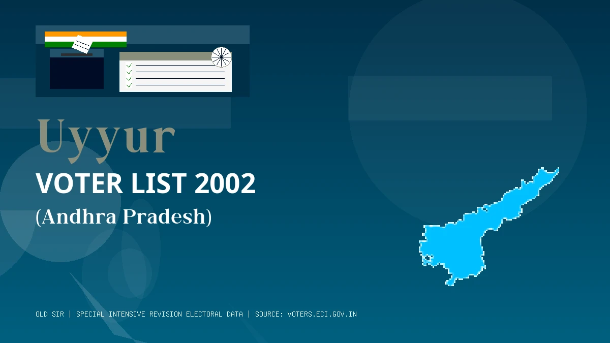Uyyur Voter List 2002 PDF Download Andhra Pradesh