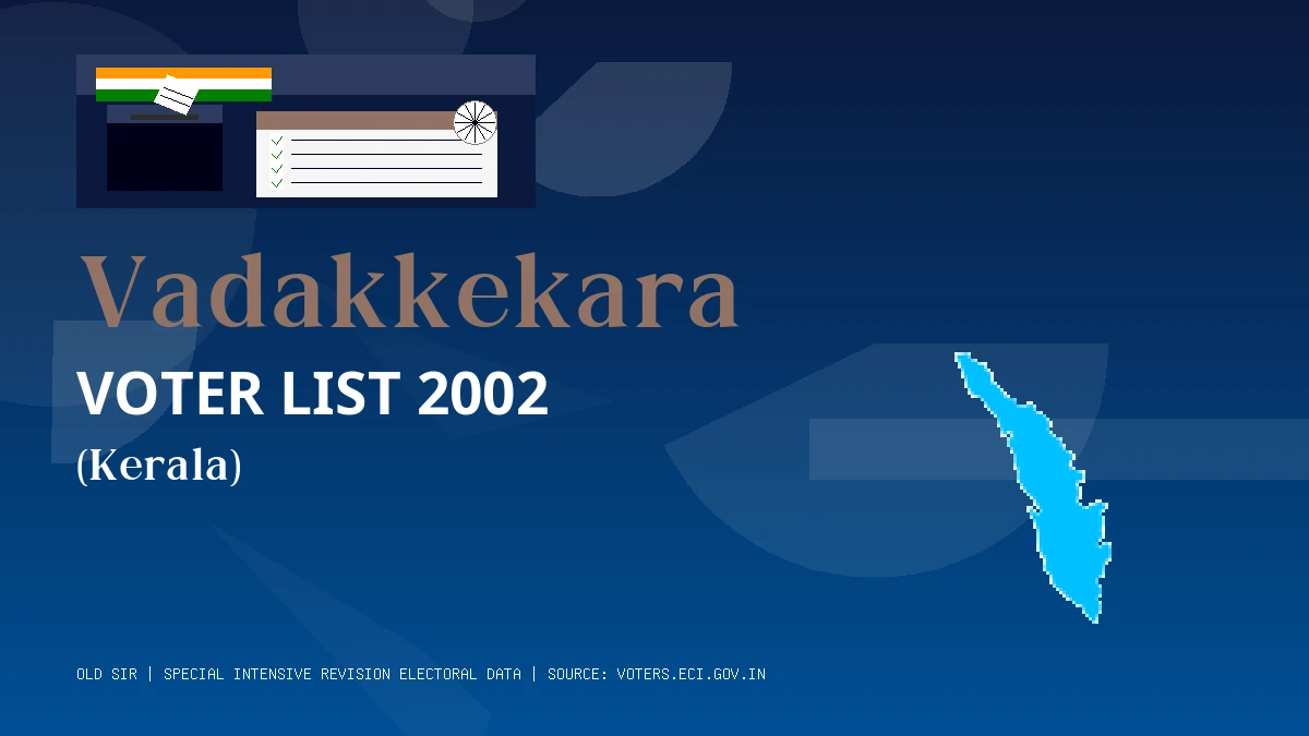 Vadakkekara Voter List 2002 PDF Download Kerala