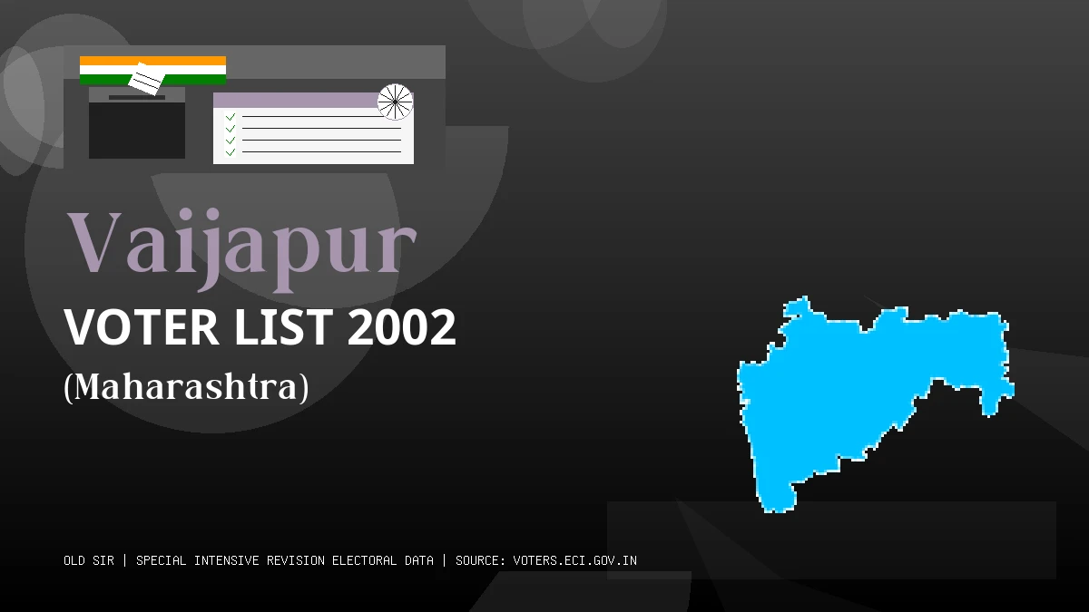 Vaijapur Voter List 2002 PDF Download Maharashtra