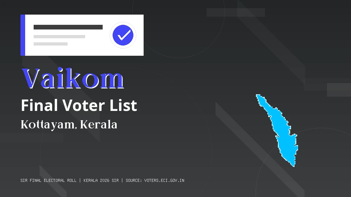 Vaikom Final Voter List Kerala