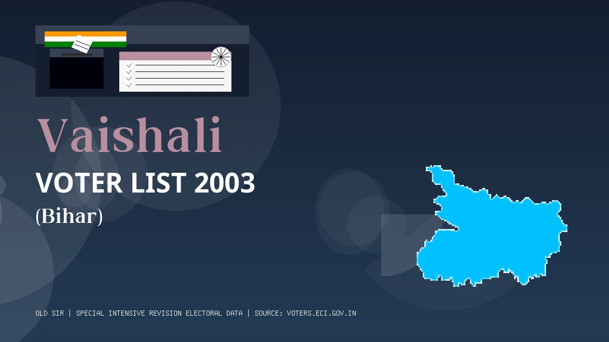 Vaishali Voter List 2003 PDF Download Bihar