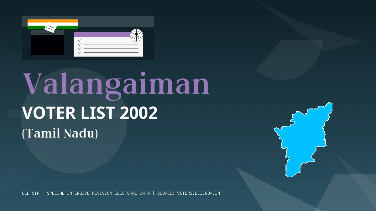 Valangaiman Voter List 2002 PDF Download Tamil Nadu