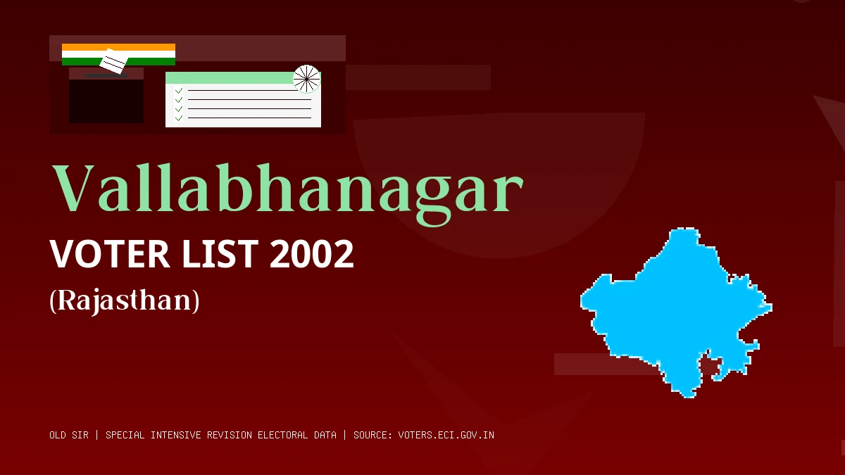 Vallabhanagar Voter List 2002 PDF Download Rajasthan