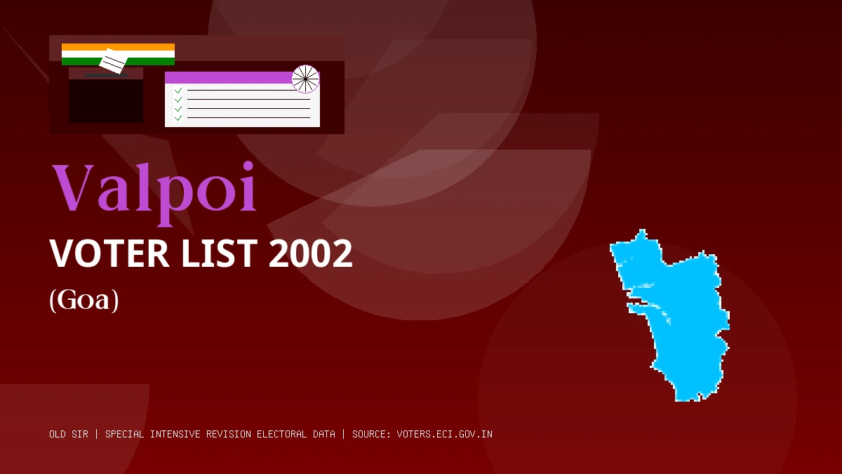 Valpoi Voter List 2002 PDF Download Goa