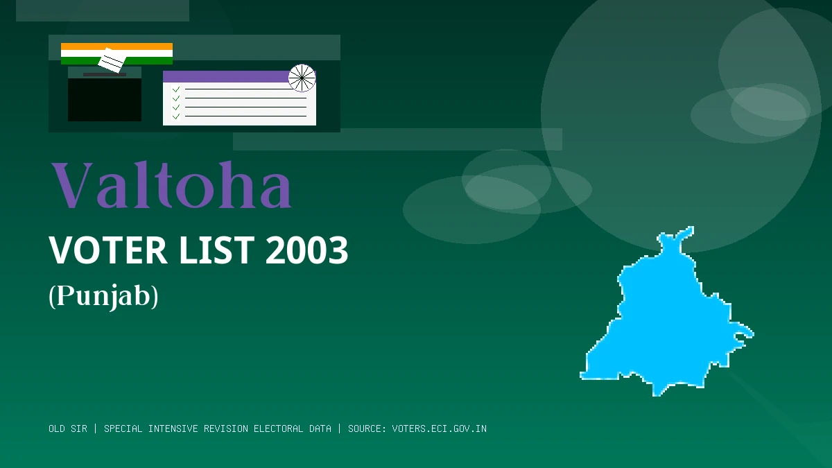 Valtoha Voter List 2003 PDF Download Punjab