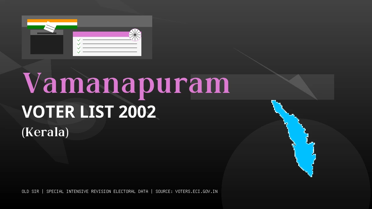 Vamanapuram Voter List 2002 PDF Download Kerala