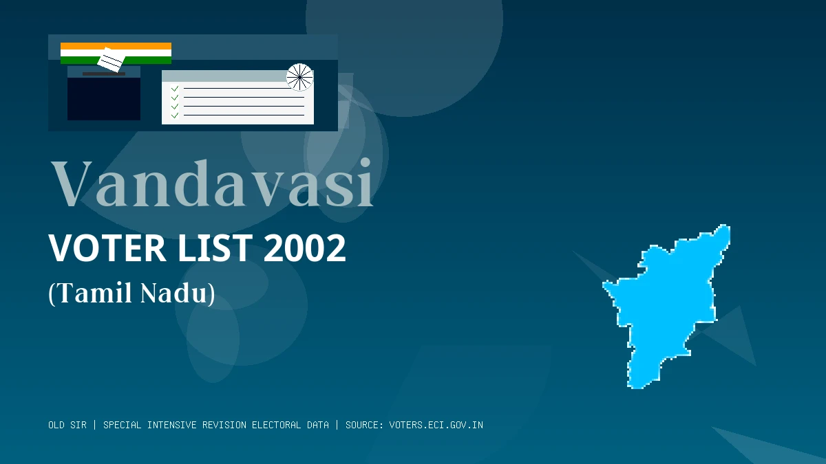 Vandavasi Voter List 2002 PDF Download Tamil Nadu