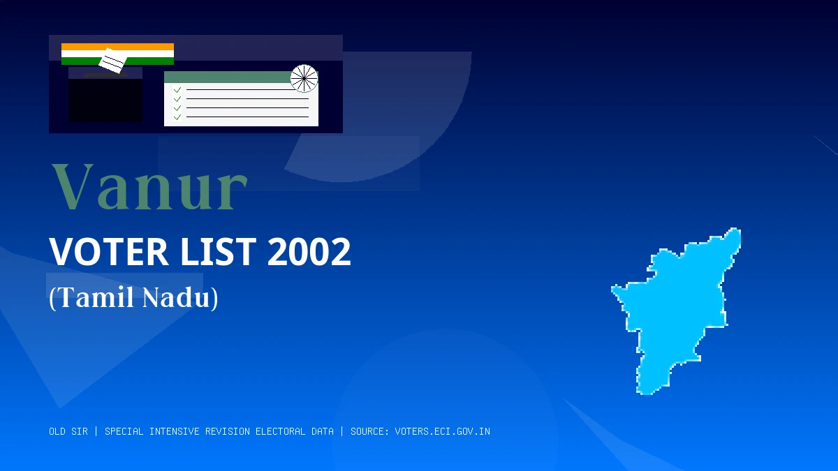 Vanur Voter List 2002 PDF Download Tamil Nadu
