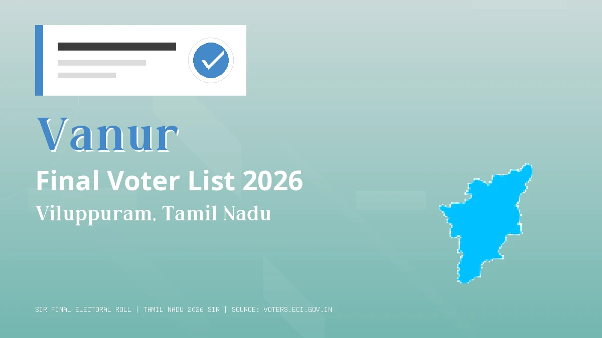 Vanur Final Voter List 2026 Tamil Nadu