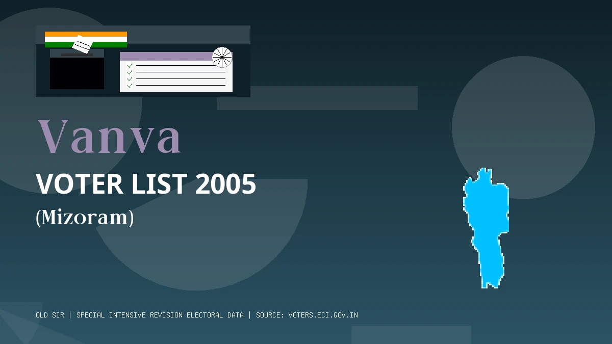 Vanva Voter List 2005 PDF Download Mizoram