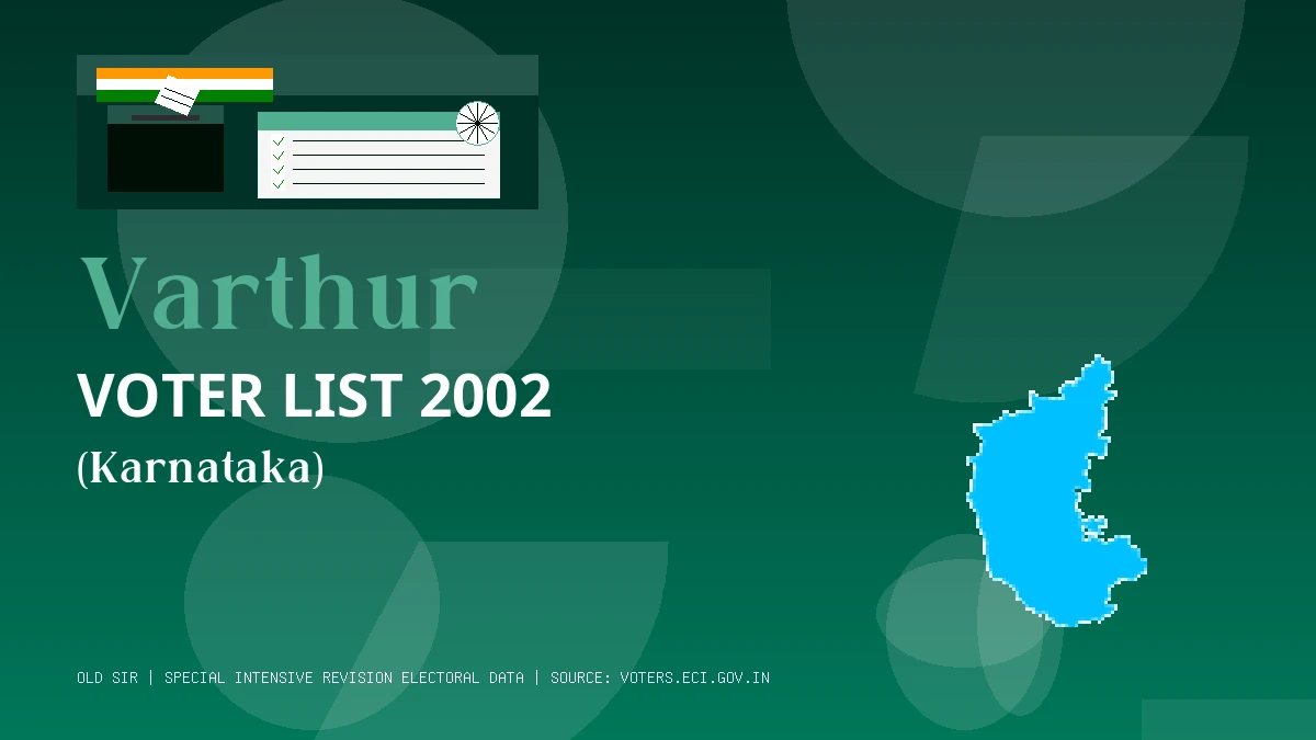 Varthur Voter List 2002 PDF Download Karnataka