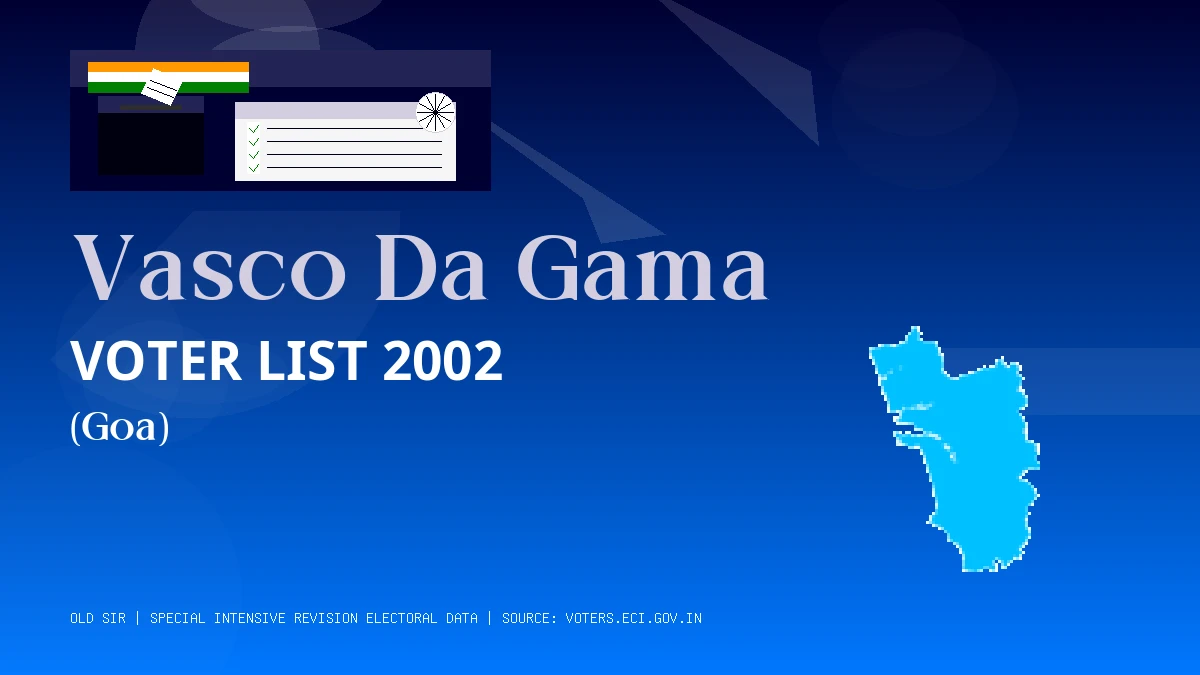 Vasco Da Gama Voter List 2002 PDF Download Goa