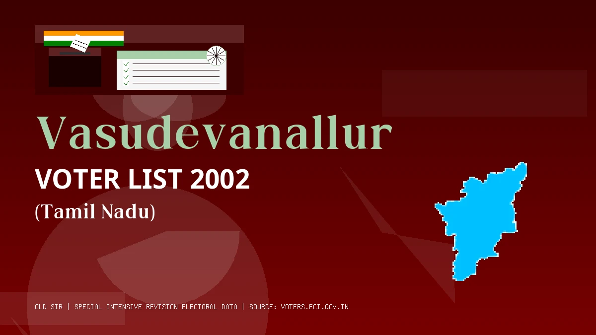 Vasudevanallur Voter List 2002 PDF Download Tamil Nadu